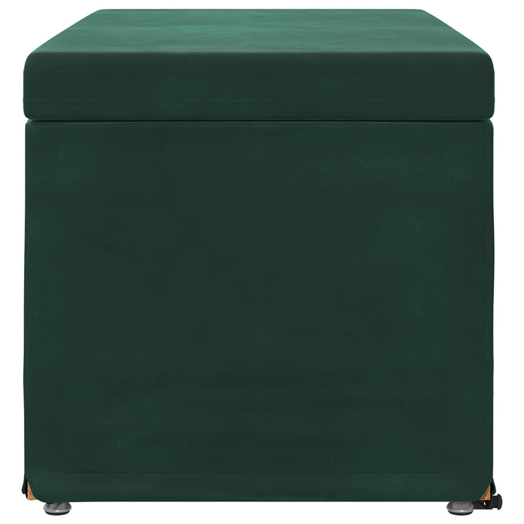Pouf Verde Scuro 81 x 41 x 40 cm Velluto e Legno Ingegnerizzato