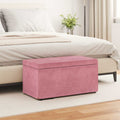 Pouf Rosa 81 x 41 x 40 cm Velluto e Legno Ingegnerizzato