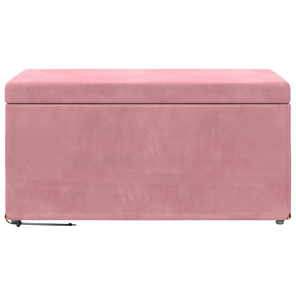 Pouf Rosa 81 x 41 x 40 cm Velluto e Legno Ingegnerizzato