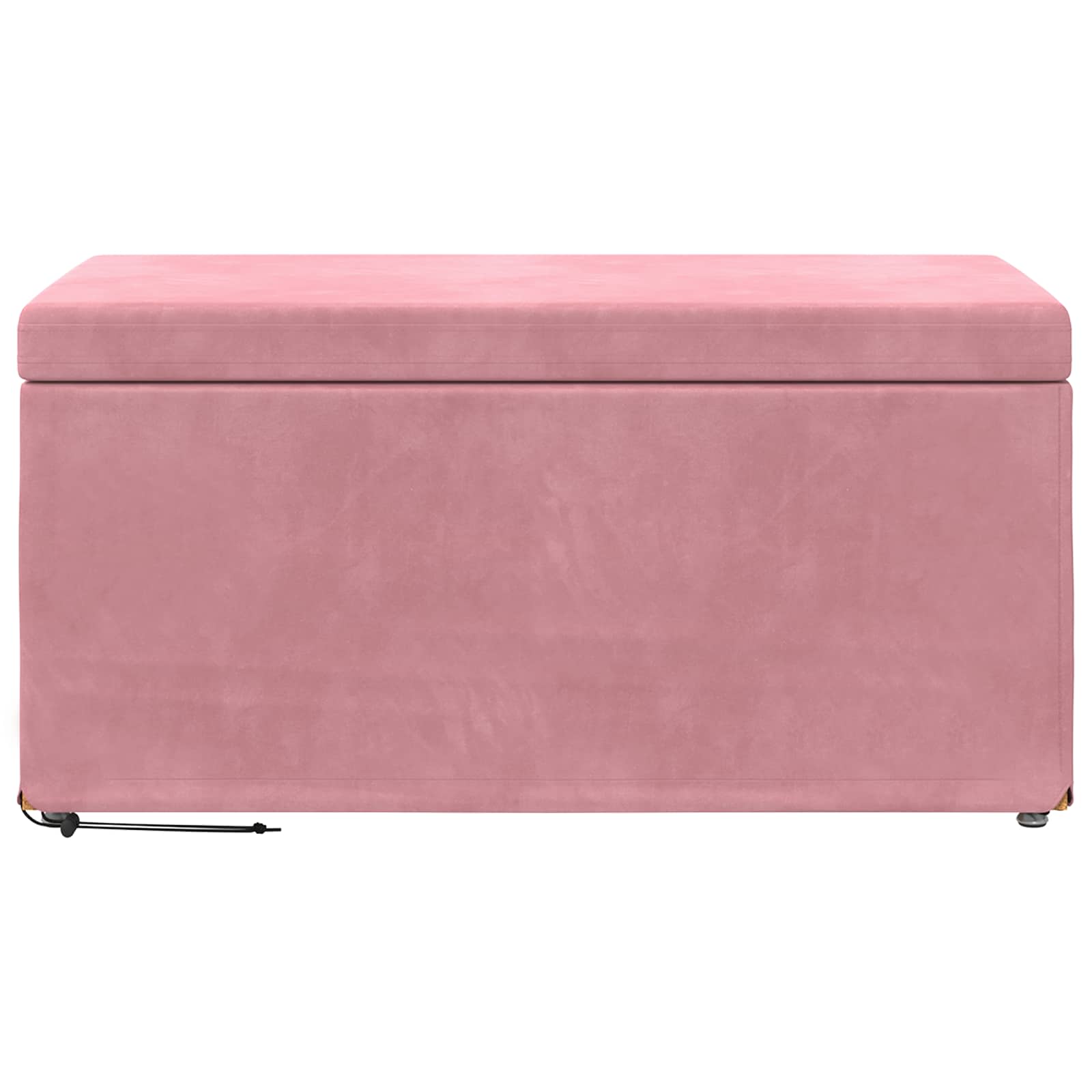 Pouf Rosa 81 x 41 x 40 cm Velluto e Legno Ingegnerizzato