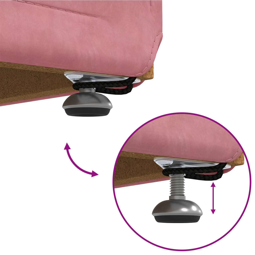 Pouf Rosa 81 x 41 x 40 cm Velluto e Legno Ingegnerizzato