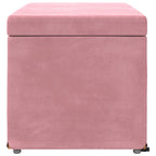 Pouf Rosa 81 x 41 x 40 cm Velluto e Legno Ingegnerizzato