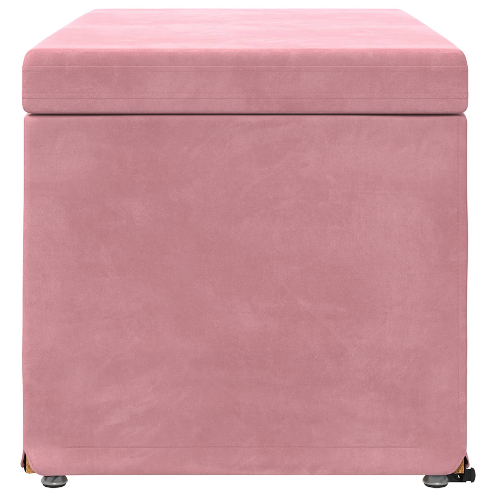 Pouf Rosa 81 x 41 x 40 cm Velluto e Legno Ingegnerizzato