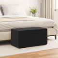 Pouf Nero 81 x 41 x 40 cm Velluto e Legno Ingegnerizzato