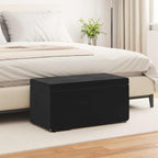 Pouf Nero 81 x 41 x 40 cm Velluto e Legno Ingegnerizzato