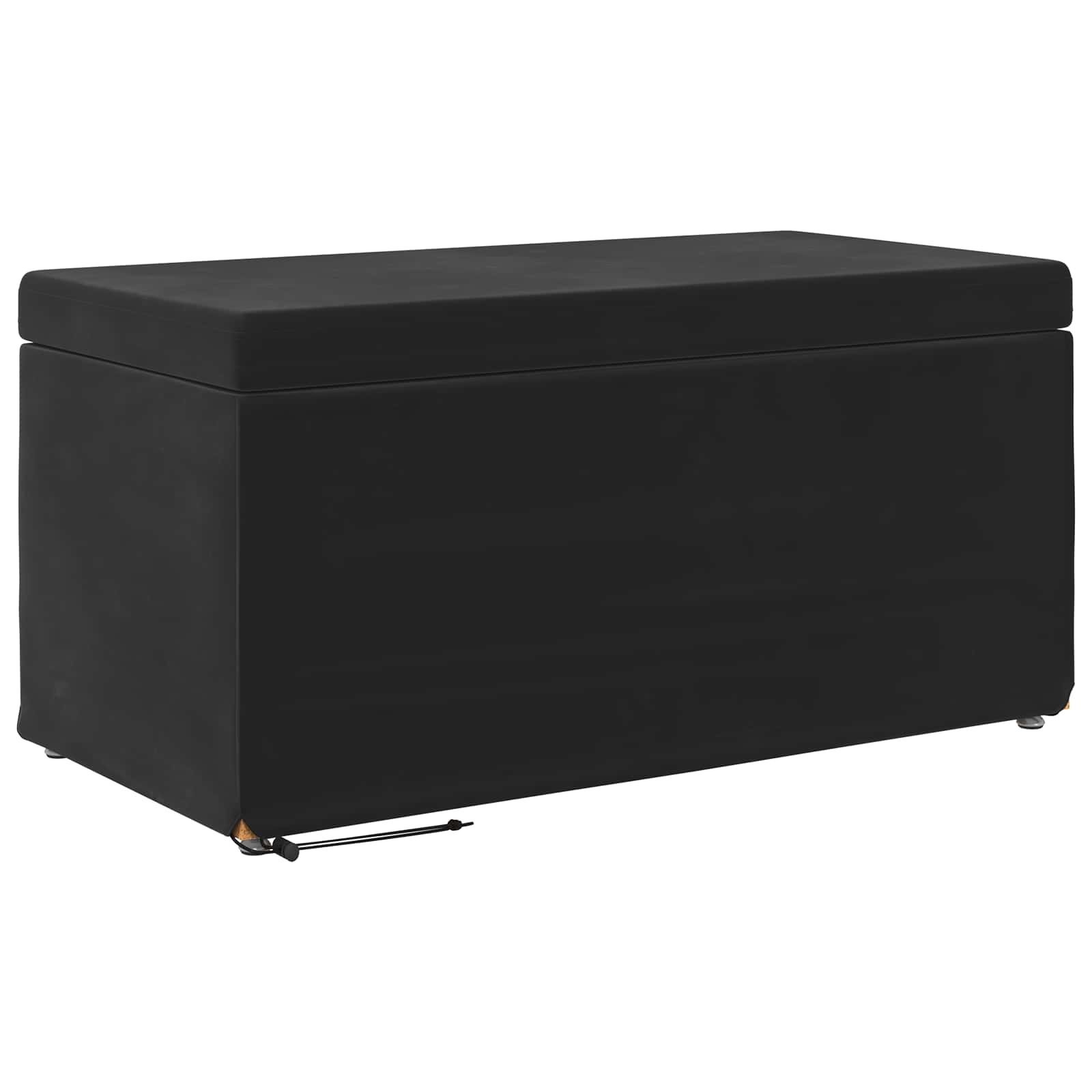 Pouf Nero 81 x 41 x 40 cm Velluto e Legno Ingegnerizzato