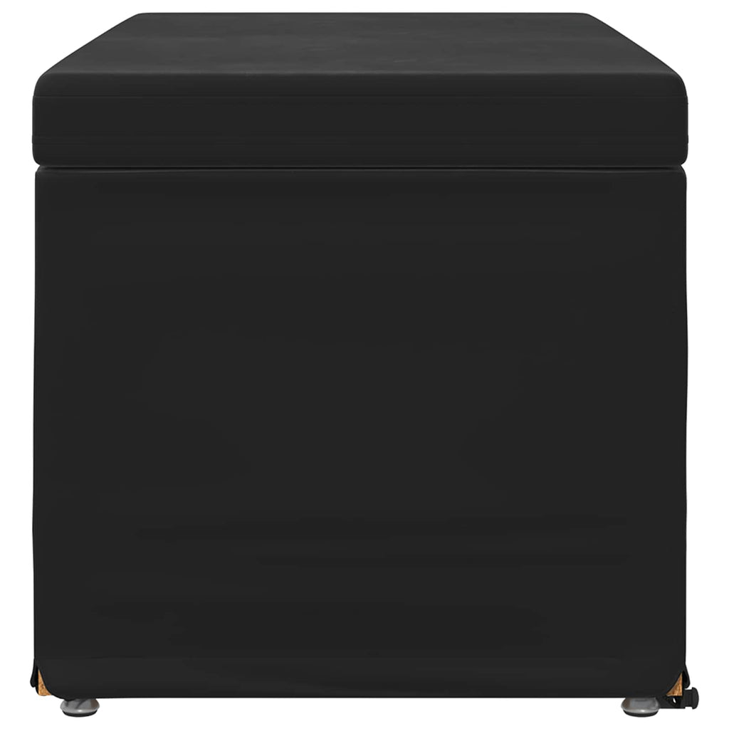 Pouf Nero 81 x 41 x 40 cm Velluto e Legno Ingegnerizzato