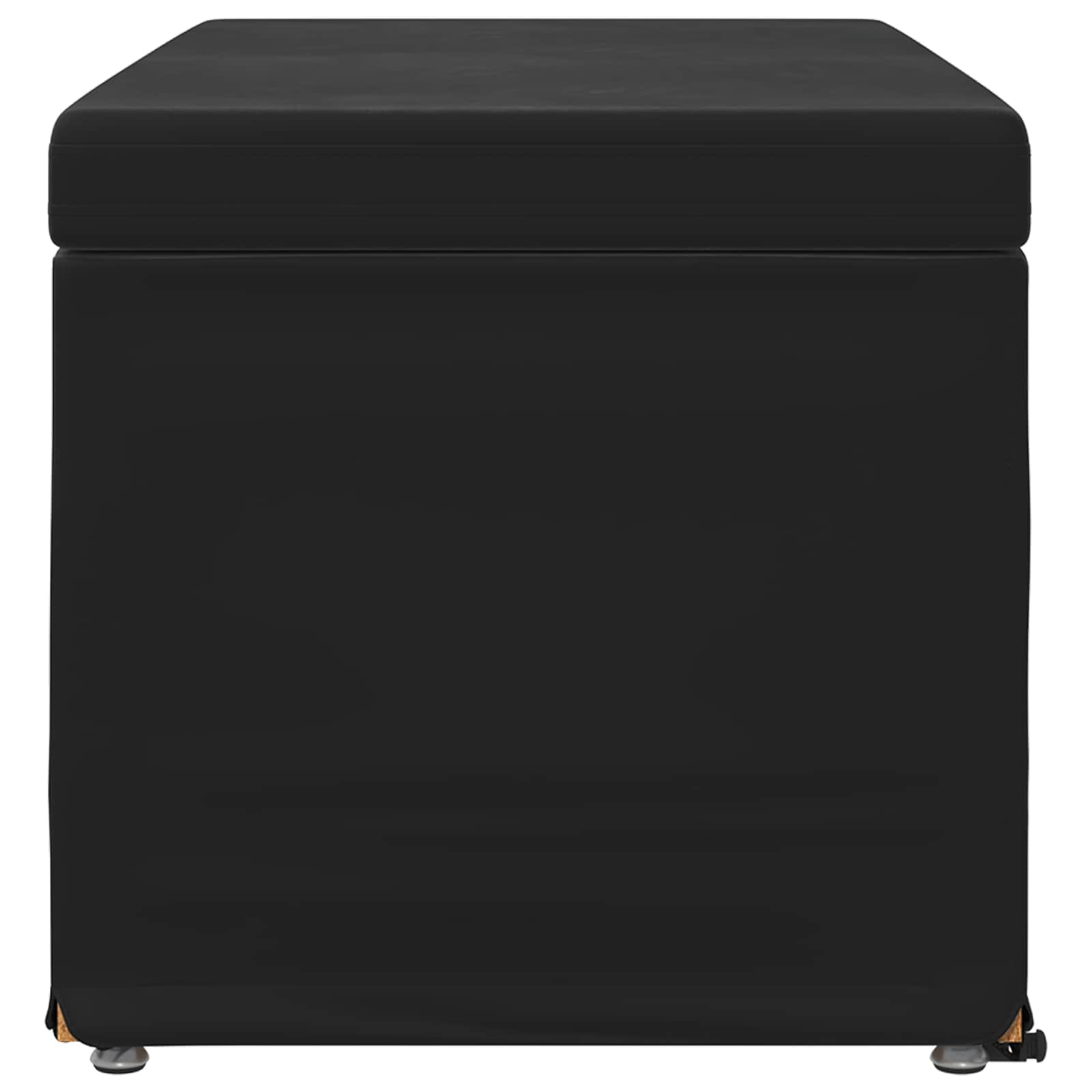 Pouf Nero 81 x 41 x 40 cm Velluto e Legno Ingegnerizzato