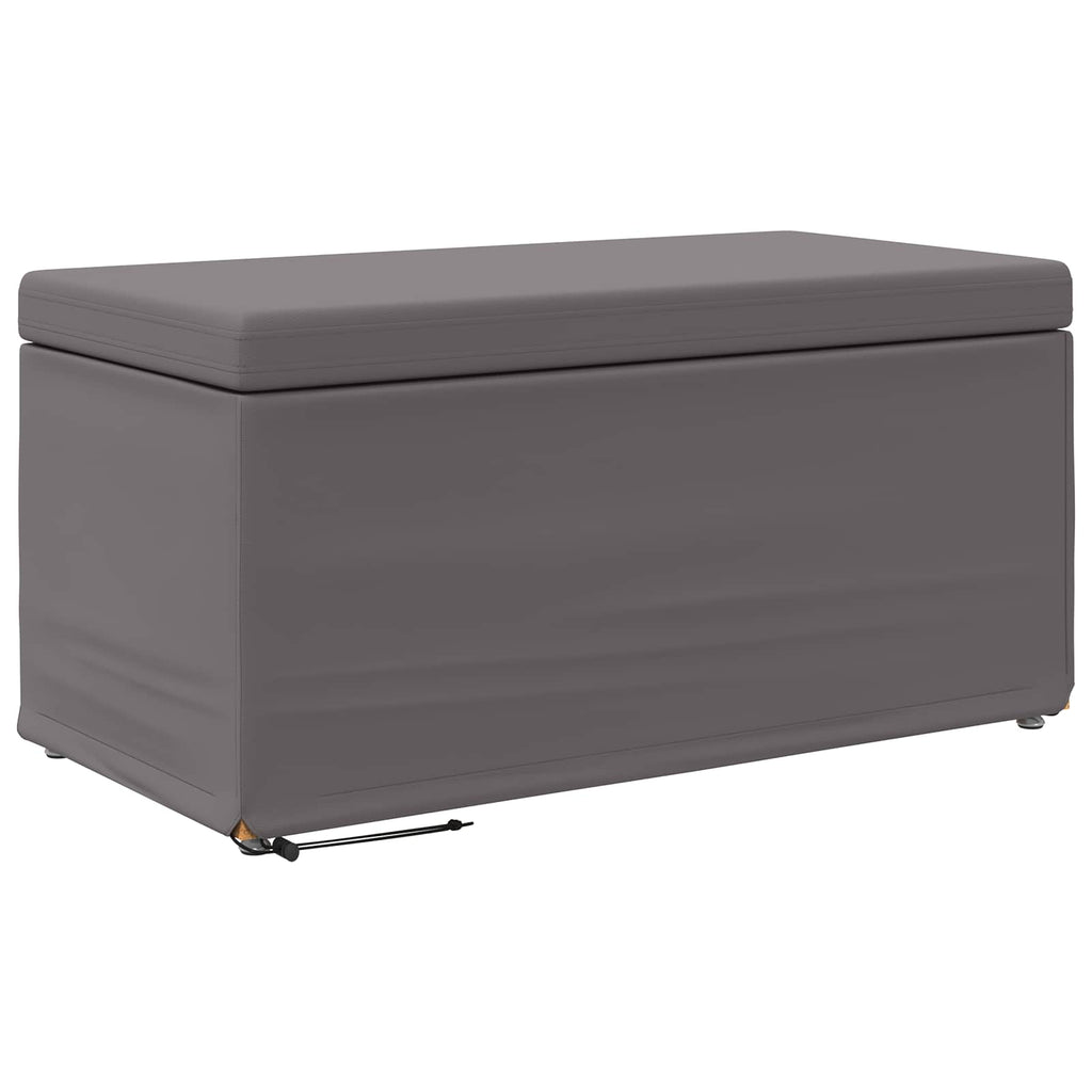 Pouf Grigio Pelle Sintetica e Legno Ingegnerizzato