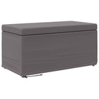Pouf Grigio Pelle Sintetica e Legno Ingegnerizzato