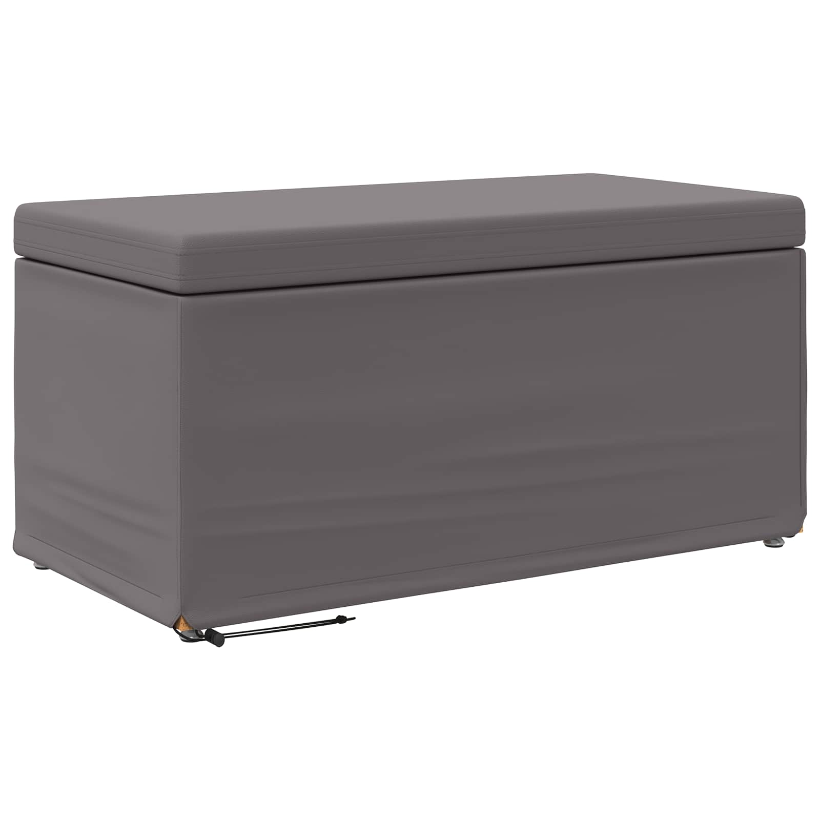 Pouf Grigio Pelle Sintetica e Legno Ingegnerizzato