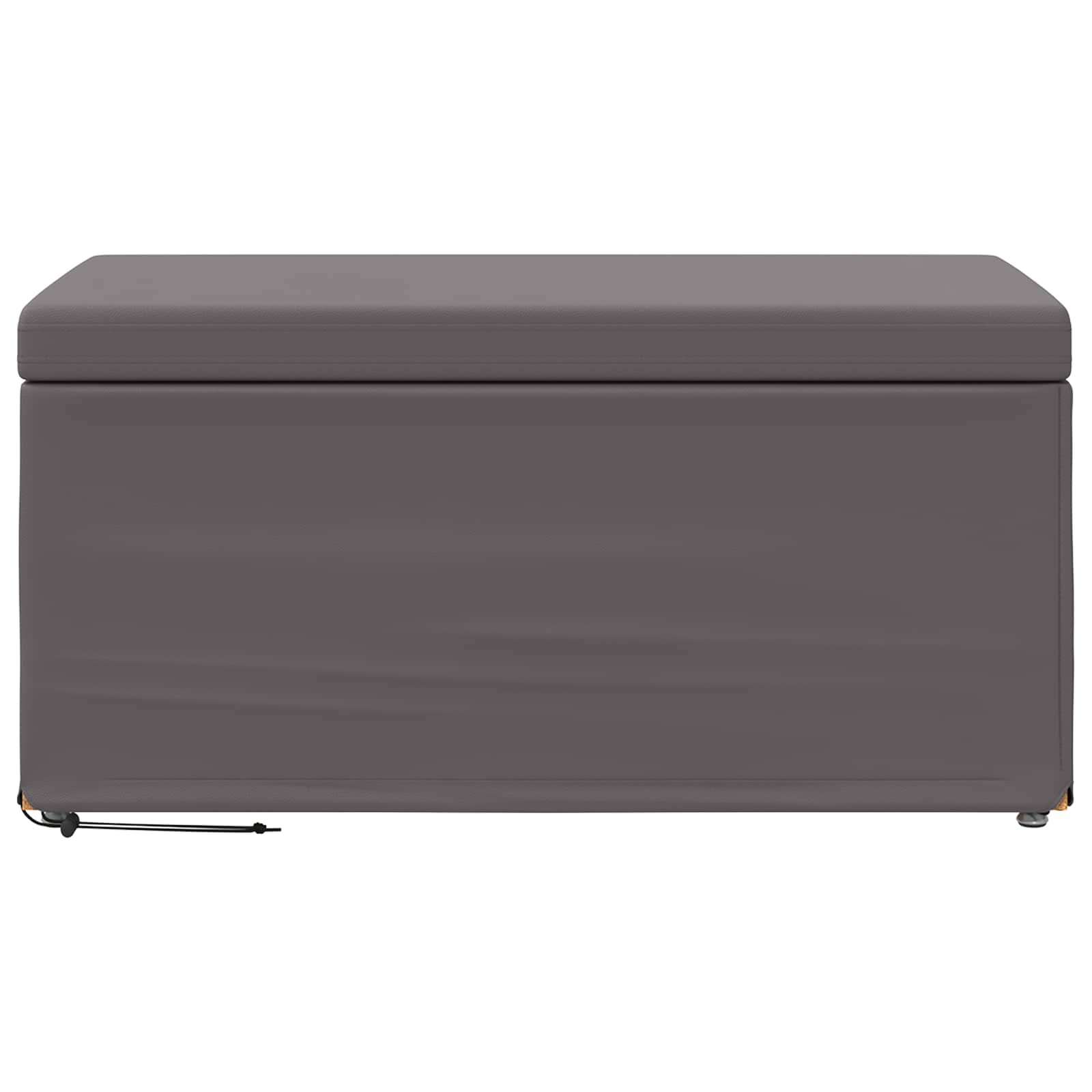 Pouf Grigio Pelle Sintetica e Legno Ingegnerizzato