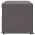 Pouf Grigio Pelle Sintetica e Legno Ingegnerizzato