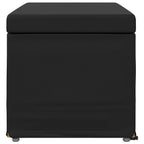 Pouf Nero Pelle Sintetica e Legno Ingegnerizzato