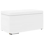 Pouf Bianco Pelle Sintetica e Legno Ingegnerizzato