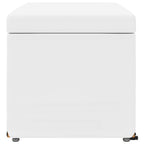 Pouf Bianco Pelle Sintetica e Legno Ingegnerizzato