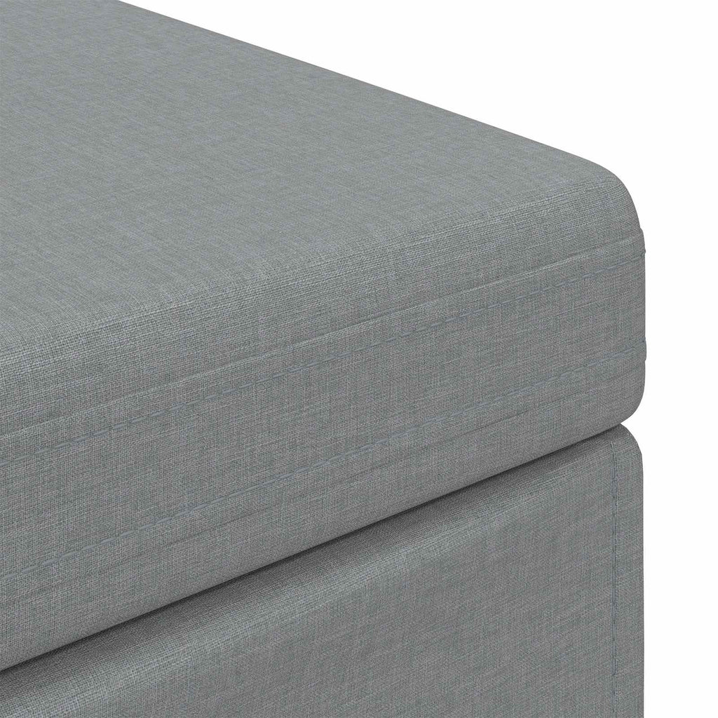 Pouf Grigio chiaro Tessuto e Legno Ingegnerizzato