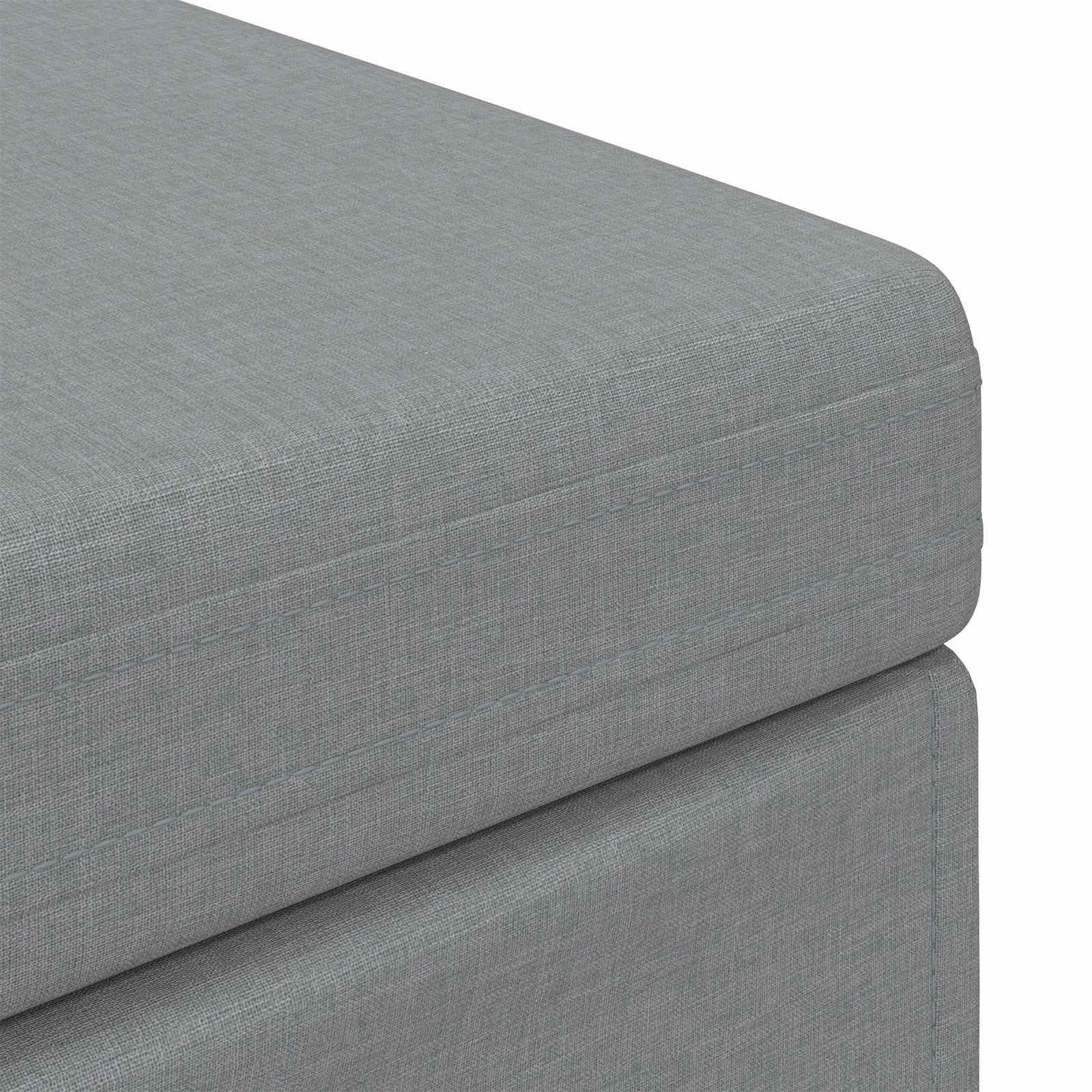 Pouf Grigio chiaro Tessuto e Legno Ingegnerizzato