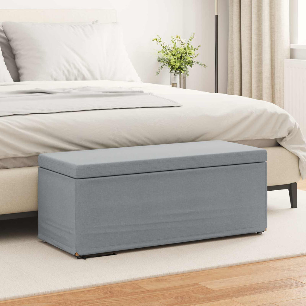 Pouf Grigio chiaro Tessuto e Legno Ingegnerizzato