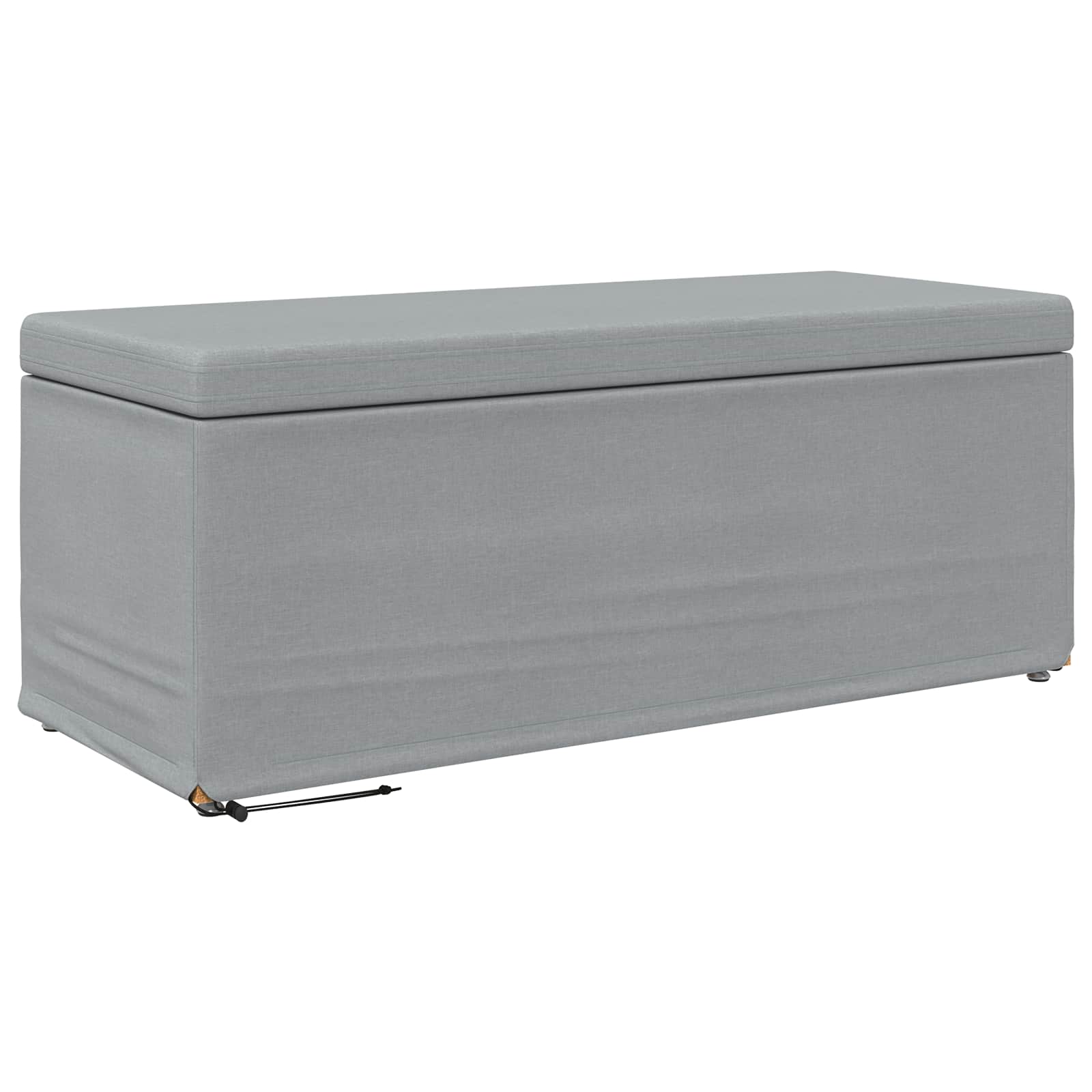 Pouf Grigio chiaro Tessuto e Legno Ingegnerizzato