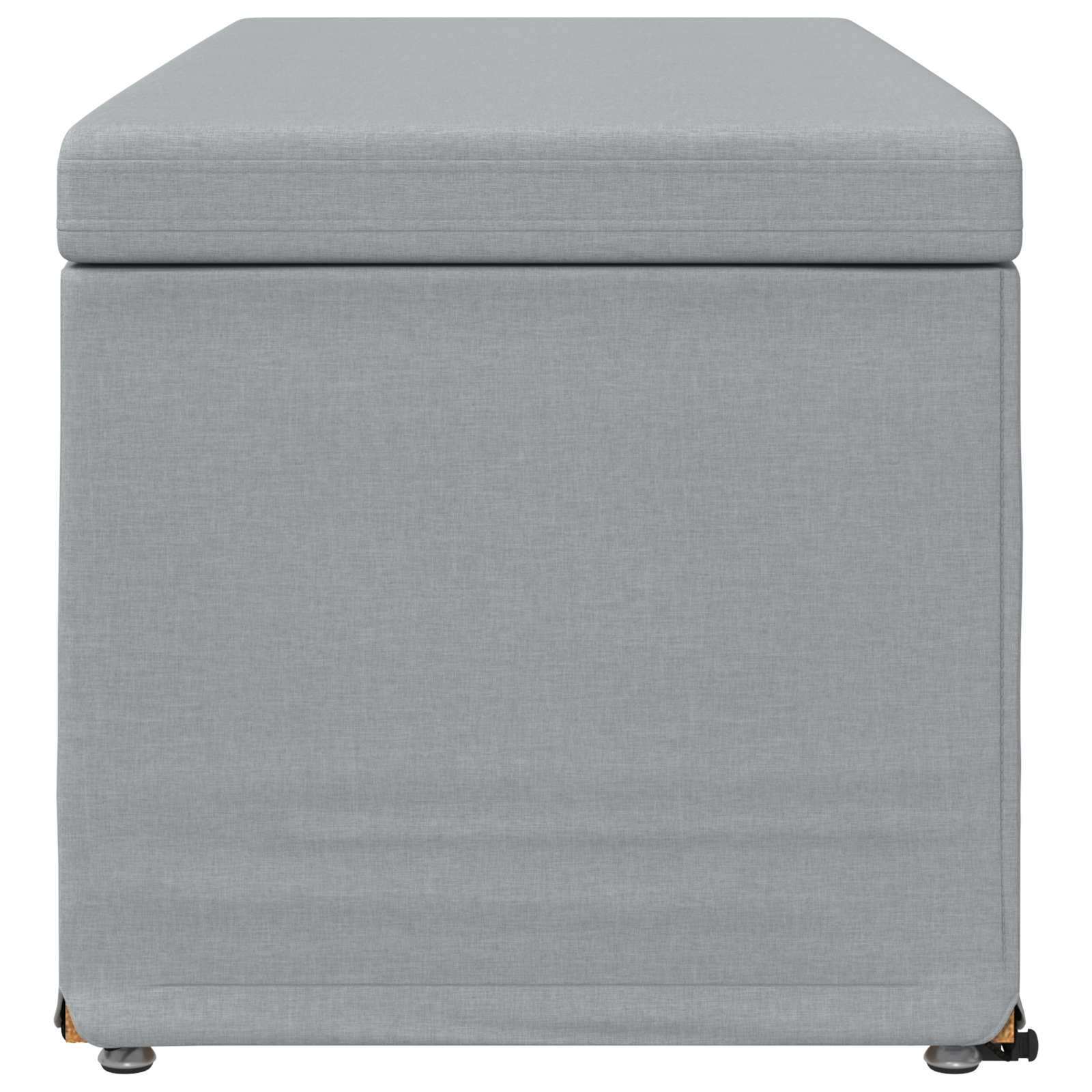 Pouf Grigio chiaro Tessuto e Legno Ingegnerizzato