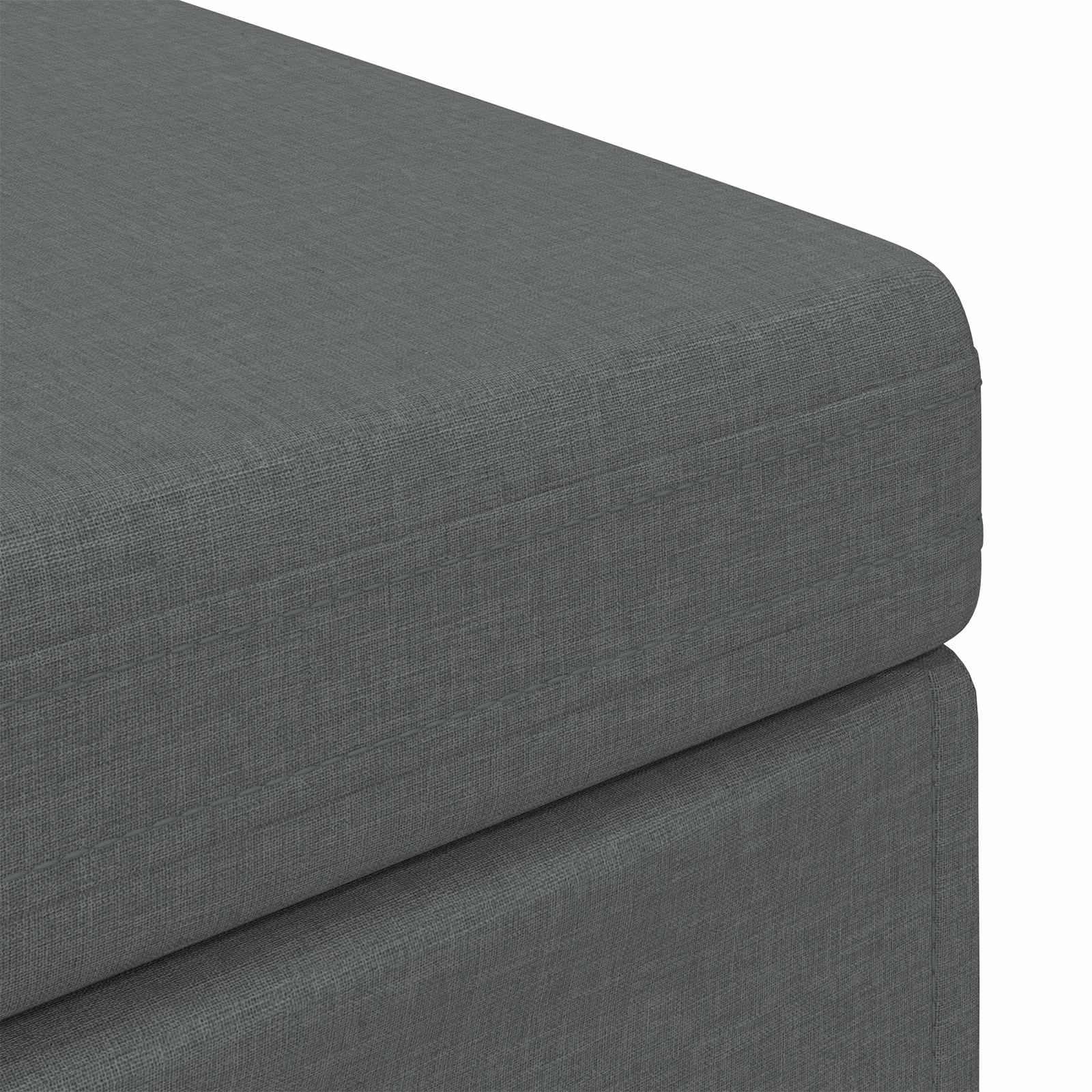 Pouf Grigio scuro Tessuto e Legno Ingegnerizzato