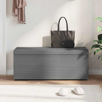 Pouf Grigio scuro Tessuto e Legno Ingegnerizzato