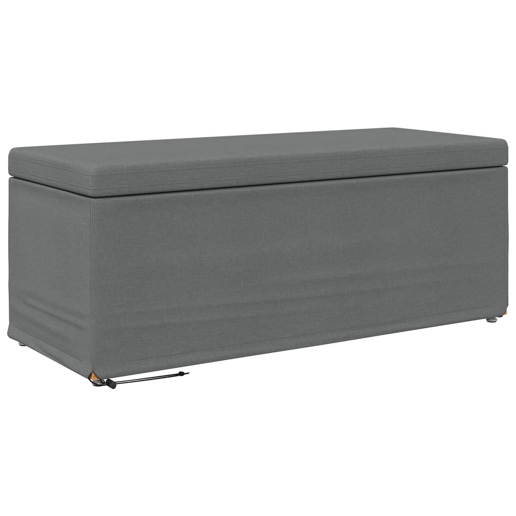 Pouf Grigio scuro Tessuto e Legno Ingegnerizzato