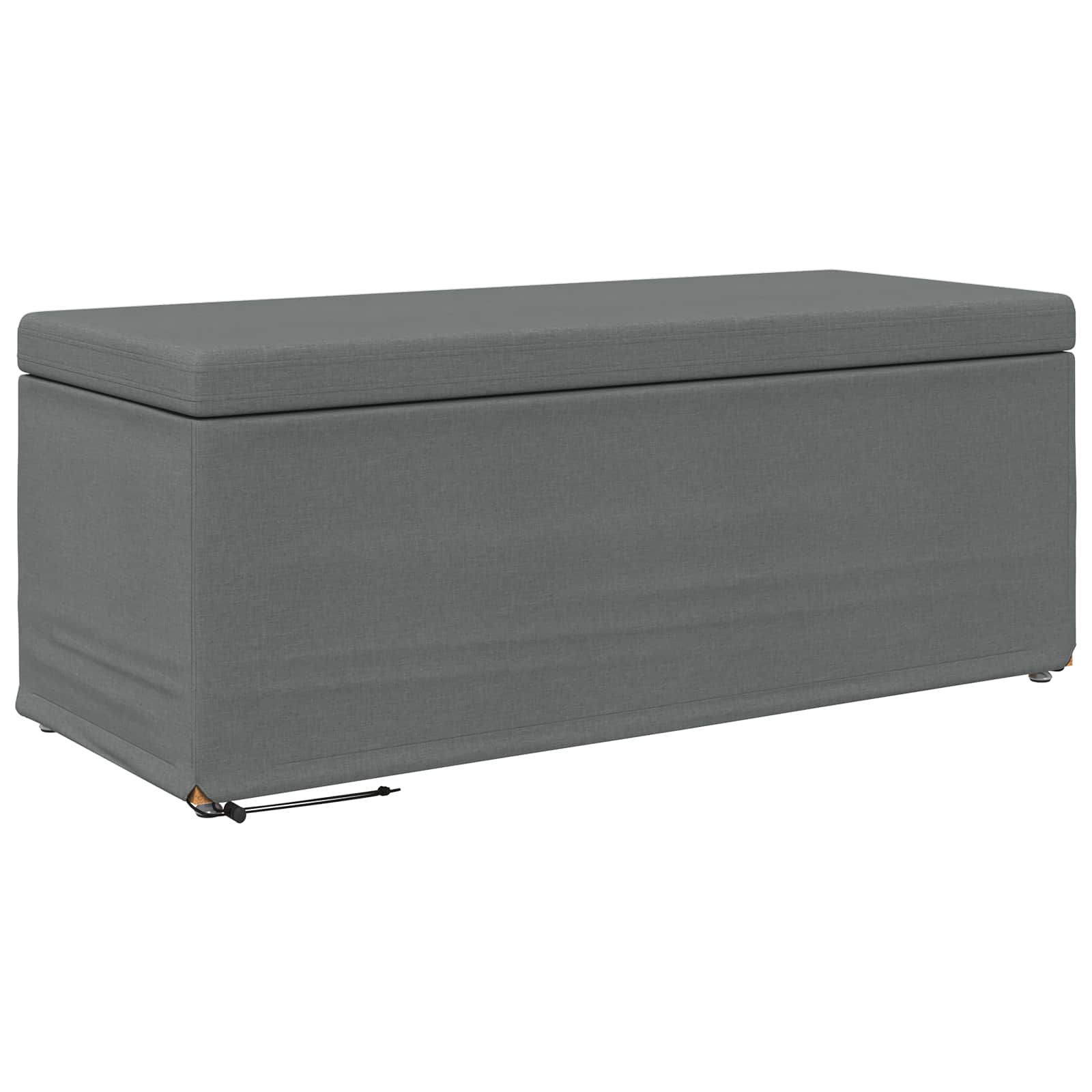 Pouf Grigio scuro Tessuto e Legno Ingegnerizzato