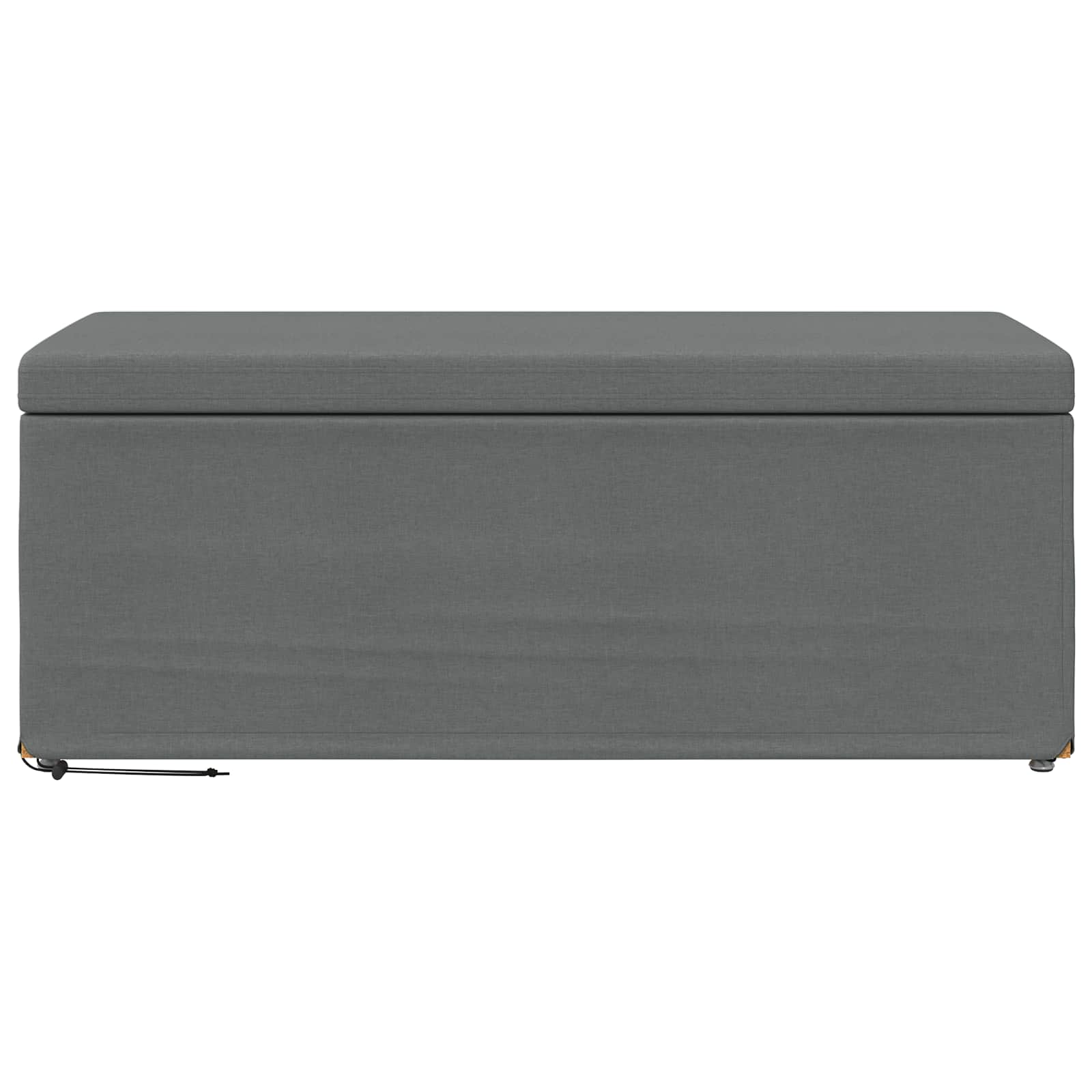 Pouf Grigio scuro Tessuto e Legno Ingegnerizzato