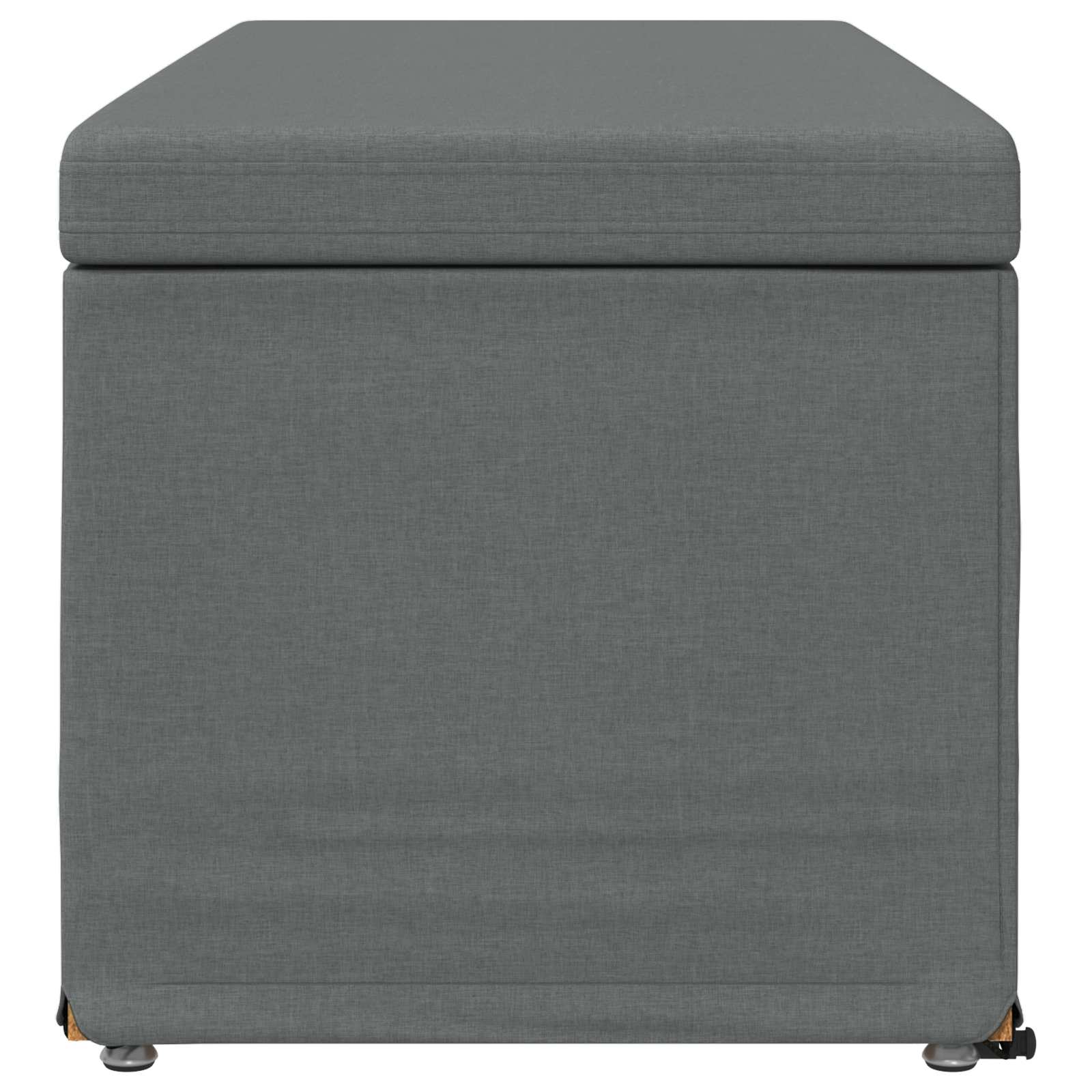 Pouf Grigio scuro Tessuto e Legno Ingegnerizzato
