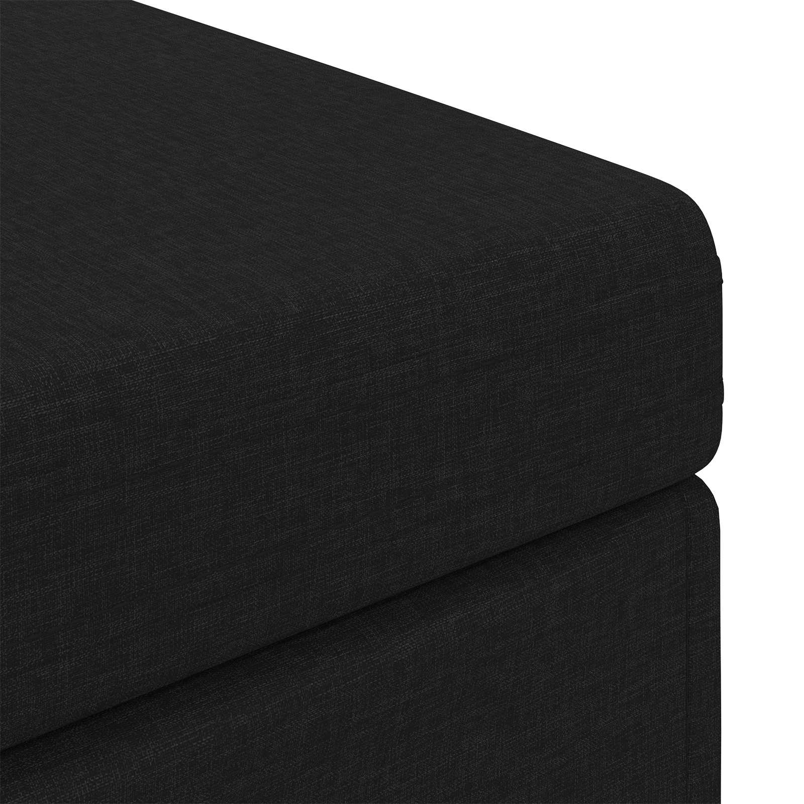 Pouf Nero 101 x 41 x 40 cm Tessuto e Legno Ingegnerizzato