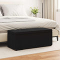 Pouf Nero 101 x 41 x 40 cm Tessuto e Legno Ingegnerizzato