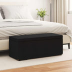 Pouf Nero 101 x 41 x 40 cm Tessuto e Legno Ingegnerizzato