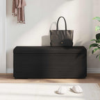 Pouf Nero 101 x 41 x 40 cm Tessuto e Legno Ingegnerizzato