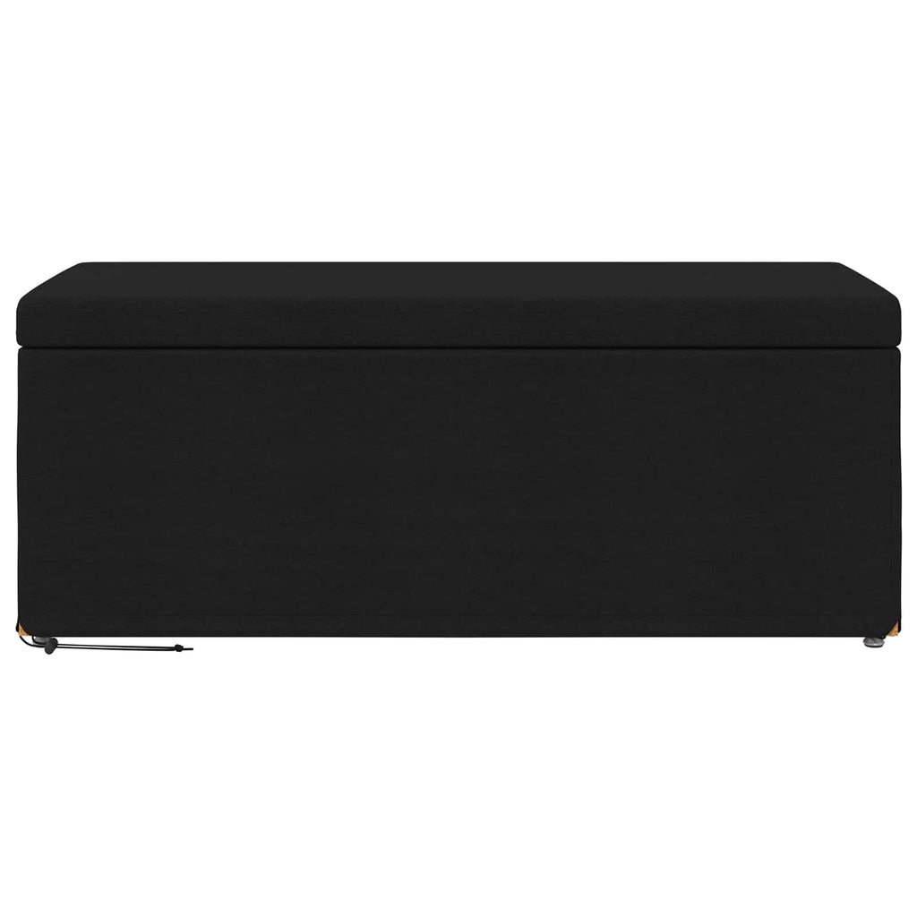 Pouf Nero 101 x 41 x 40 cm Tessuto e Legno Ingegnerizzato