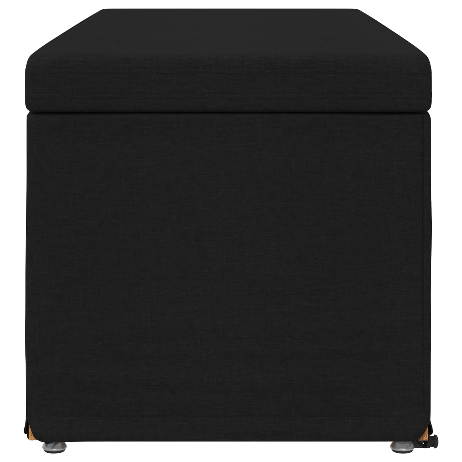 Pouf Nero 101 x 41 x 40 cm Tessuto e Legno Ingegnerizzato