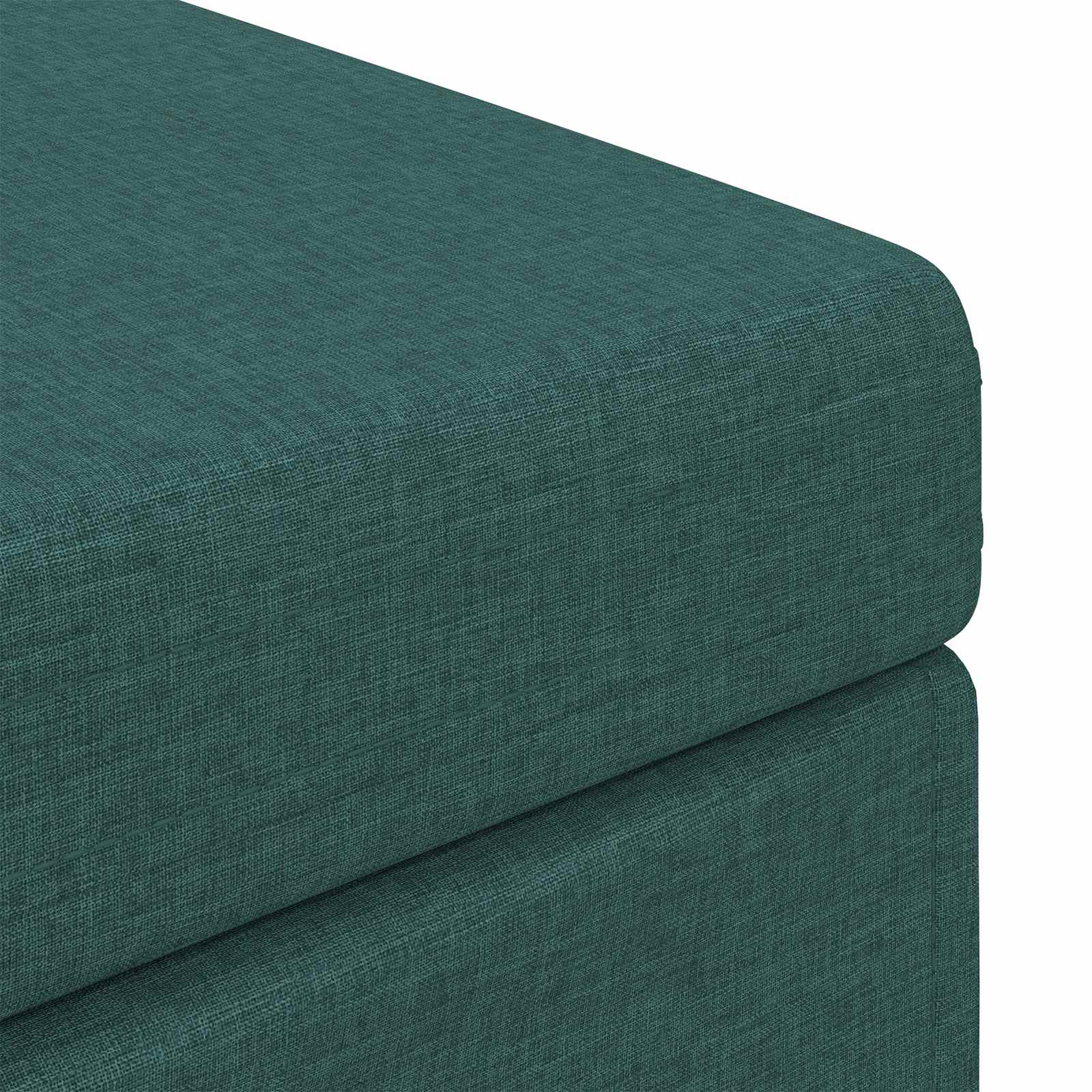 Pouf Verde Scuro Tessuto e Legno Ingegnerizzato
