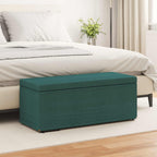 Pouf Verde Scuro Tessuto e Legno Ingegnerizzato