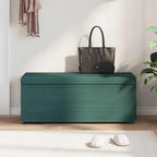 Pouf Verde Scuro Tessuto e Legno Ingegnerizzato