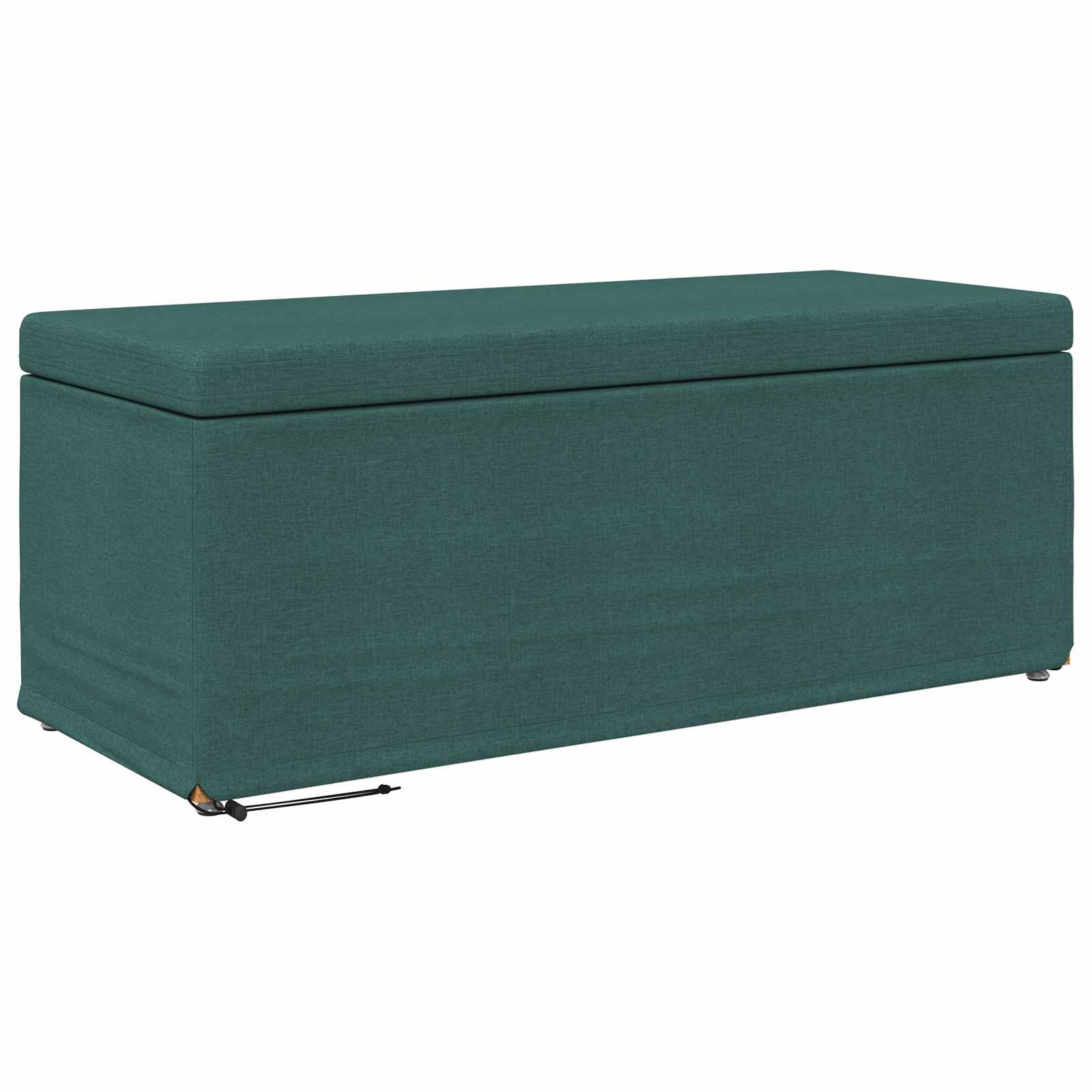Pouf Verde Scuro Tessuto e Legno Ingegnerizzato
