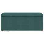 Pouf Verde Scuro Tessuto e Legno Ingegnerizzato