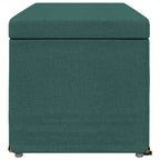 Pouf Verde Scuro Tessuto e Legno Ingegnerizzato