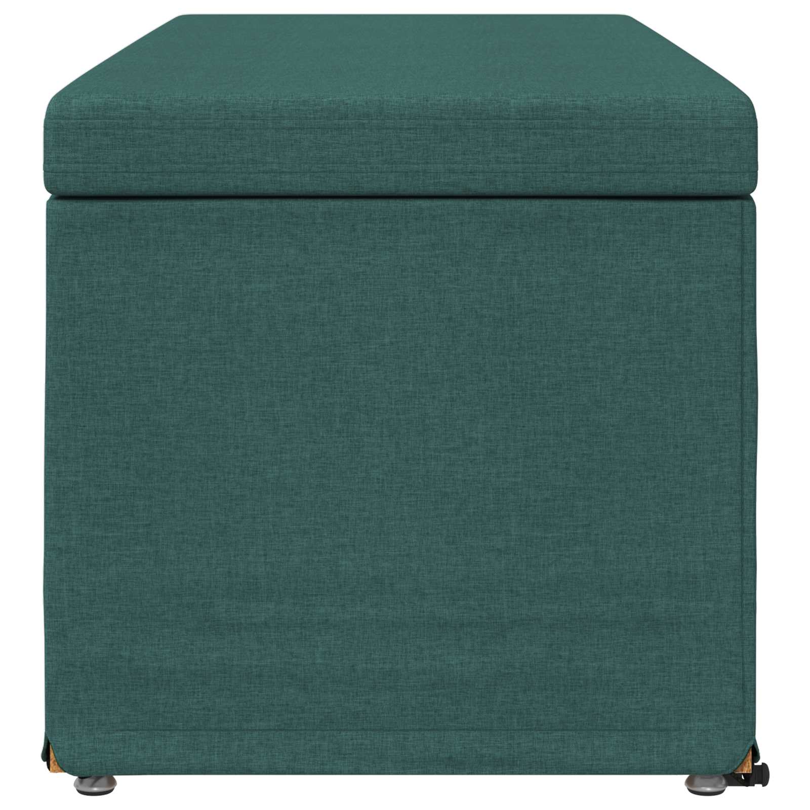 Pouf Verde Scuro Tessuto e Legno Ingegnerizzato
