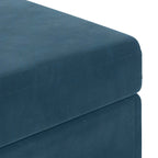 Pouf Blu 101 x 41 x 40 cm Velluto e Legno Ingegnerizzato
