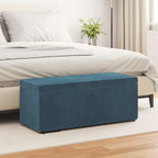 Pouf Blu 101 x 41 x 40 cm Velluto e Legno Ingegnerizzato