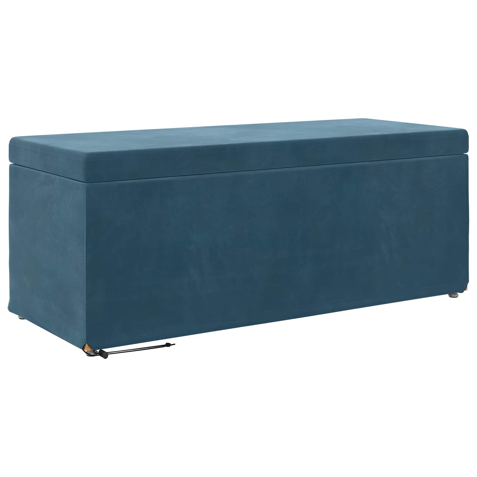 Pouf Blu 101 x 41 x 40 cm Velluto e Legno Ingegnerizzato