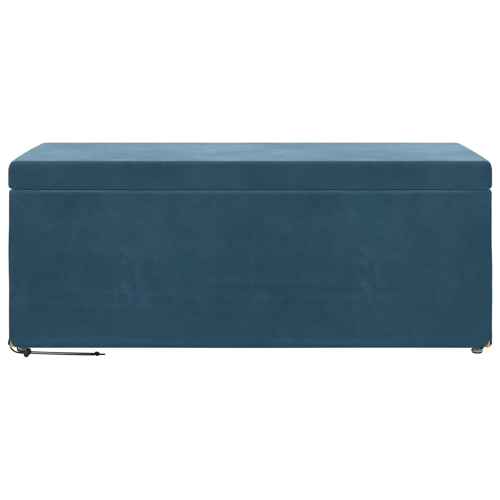 Pouf Blu 101 x 41 x 40 cm Velluto e Legno Ingegnerizzato