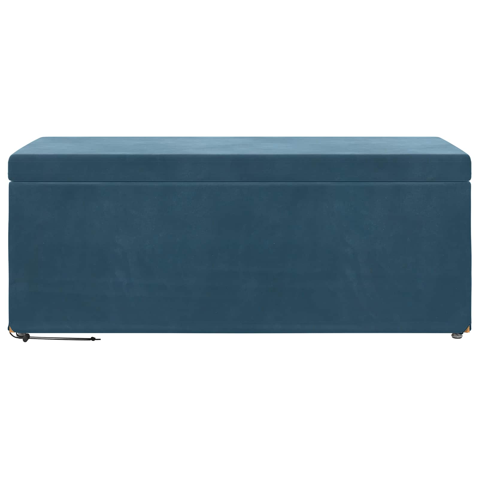 Pouf Blu 101 x 41 x 40 cm Velluto e Legno Ingegnerizzato