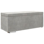 Pouf Grigio chiaro Velluto e Legno Ingegnerizzato